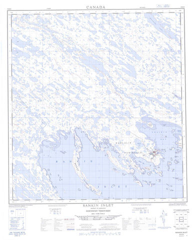 055K16 Rankin Inlet Canadian topographic map, 1:50,000 scale