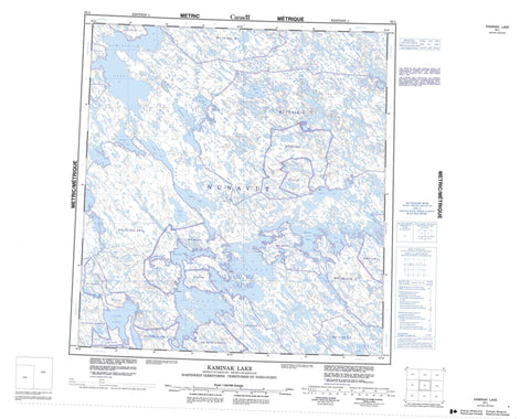 055L Kaminak Lake Canadian topographic map, 1:250,000 scale