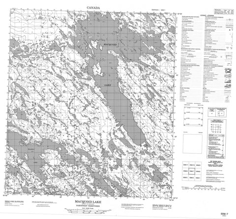 055M07 Macquoid Lake Canadian topographic map, 1:50,000 scale