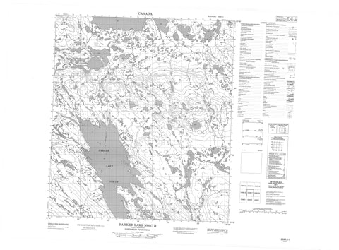 055M11 Parker Lake North Canadian topographic map, 1:50,000 scale