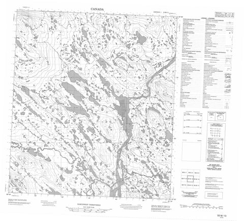 055M13 No Title Canadian topographic map, 1:50,000 scale