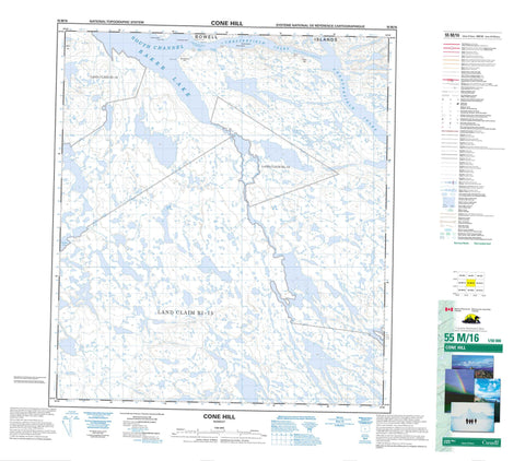 055M16 Cone Hill Canadian topographic map, 1:50,000 scale