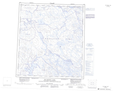 055M Macquoid Lake Canadian topographic map, 1:250,000 scale