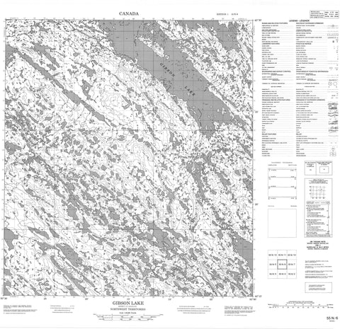 055N06 Gibson Lake Canadian topographic map, 1:50,000 scale