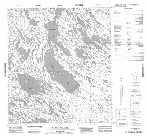 055N08 Mcmanaman Lake Canadian topographic map, 1:50,000 scale