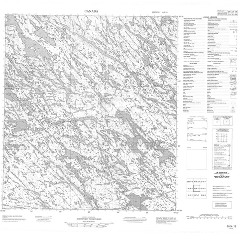 055N12 No Title Canadian topographic map, 1:50,000 scale