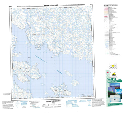 055O11 Merry Headland Canadian topographic map, 1:50,000 scale