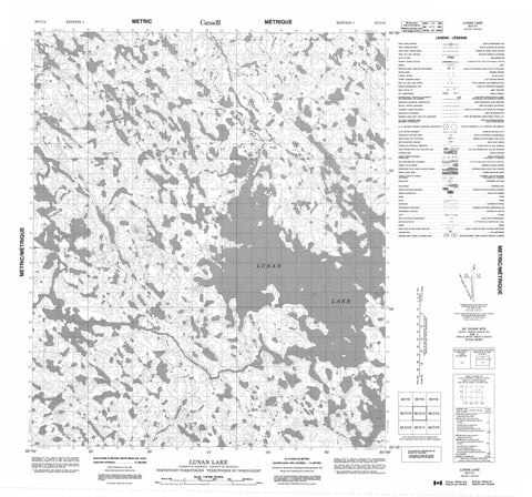 056C14 Lunan Lake Canadian topographic map, 1:50,000 scale