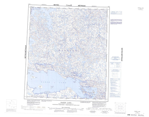 056D Baker Lake Canadian topographic map, 1:250,000 scale