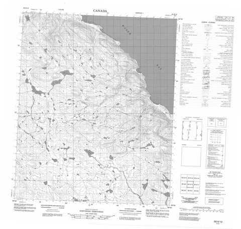 056H12 No Title Canadian topographic map, 1:50,000 scale