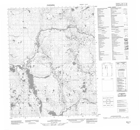 056J11 No Title Canadian topographic map, 1:50,000 scale