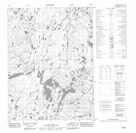 056N09 No Title Canadian topographic map, 1:50,000 scale