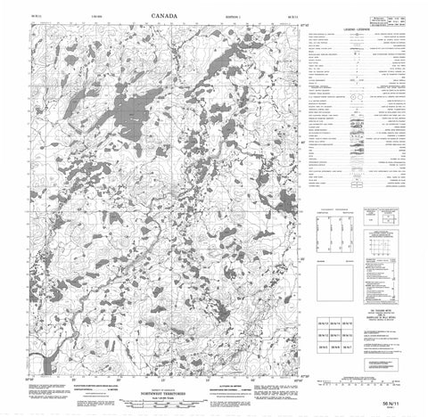 056N11 No Title Canadian topographic map, 1:50,000 scale