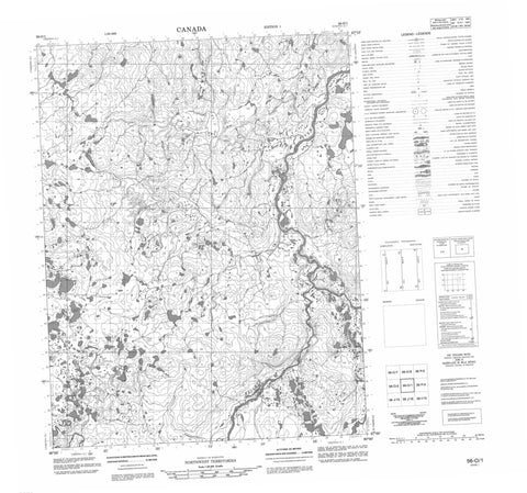 056O01 No Title Canadian topographic map, 1:50,000 scale