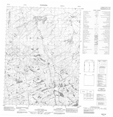 056P15 No Title Canadian topographic map, 1:50,000 scale