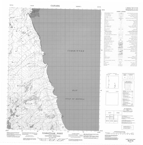 056P16 Ujarattaak Point Canadian topographic map, 1:50,000 scale