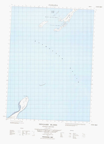 057B05W Hovgaard Islands Canadian topographic map, 1:50,000 scale