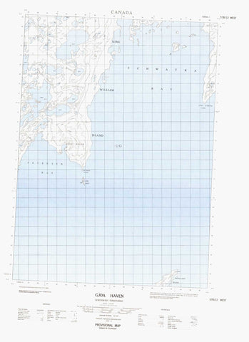 057B12W Gjoa Haven Canadian topographic map, 1:50,000 scale