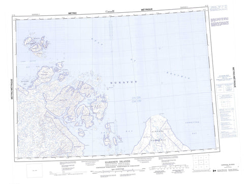 057D Harrison Islands Canadian topographic map, 1:250,000 scale