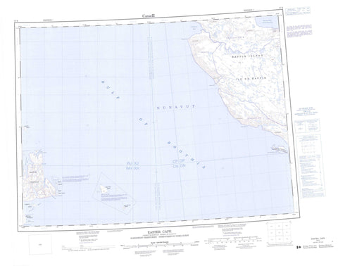 057E Easter Cape Canadian topographic map, 1:250,000 scale