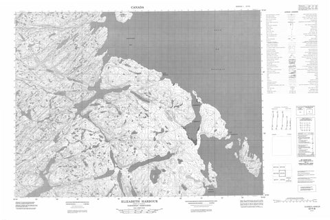 057F09 Elizabeth Harbour Canadian topographic map, 1:50,000 scale