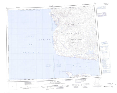 057H Bourassa Bay Canadian topographic map, 1:250,000 scale