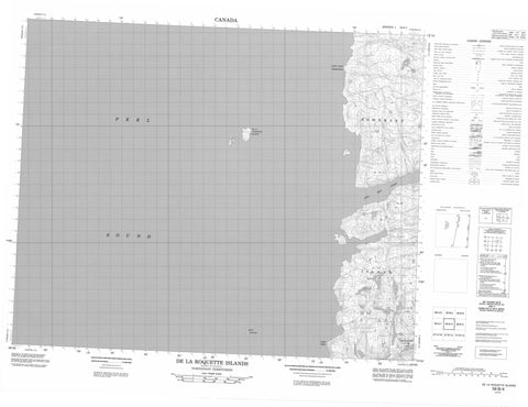 058B04 De La Roquette Islands Canadian topographic map, 1:50,000 scale