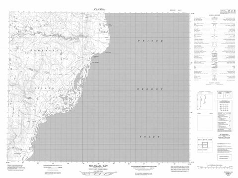 058B07 Fearnall Bay Canadian topographic map, 1:50,000 scale