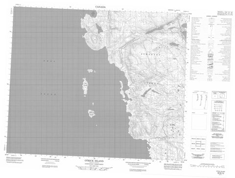 058B12 Otrick Island Canadian topographic map, 1:50,000 scale