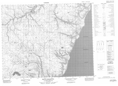 058D05 Mount Rosamond Canadian topographic map, 1:50,000 scale