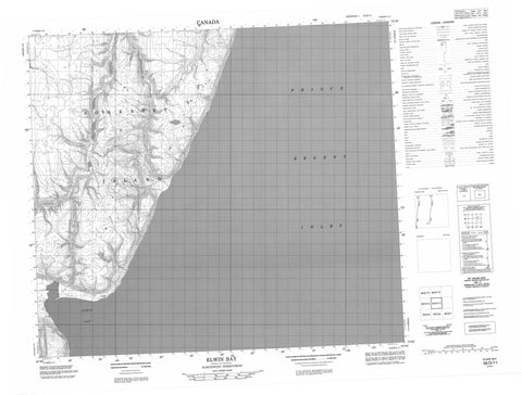 058D11 Elwin Bay Canadian topographic map, 1:50,000 scale