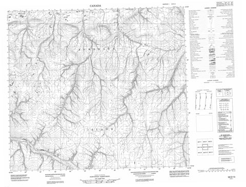 058D13 No Title Canadian topographic map, 1:50,000 scale