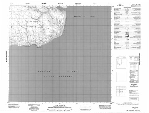 058F10 Cape Hotham Canadian topographic map, 1:50,000 scale