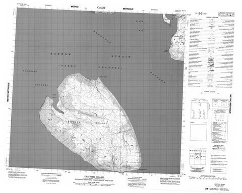 058F12 Griffith Island Canadian topographic map, 1:50,000 scale