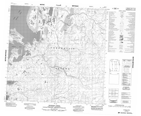 058G05 Rookery Creek Canadian topographic map, 1:50,000 scale