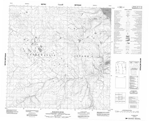 058G06 Eleanor River Canadian topographic map, 1:50,000 scale