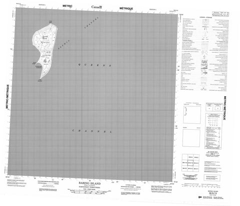 058G13 Baring Island Canadian topographic map, 1:50,000 scale