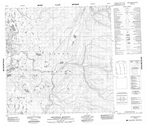 058H12 Providence Mountain Canadian topographic map, 1:50,000 scale