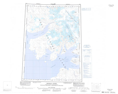 059G Middle Fiord Canadian topographic map, 1:250,000 scale