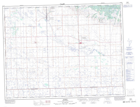 062E10 Kisbey Canadian topographic map, 1:50,000 scale