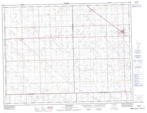 062E11 Stoughton Canadian topographic map, 1:50,000 scale