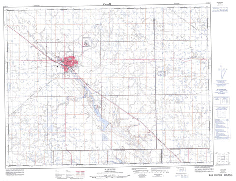 062E12 Weyburn Canadian topographic map, 1:50,000 scale