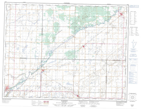 062F07 Hartney Canadian topographic map, 1:50,000 scale