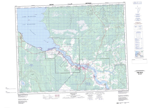 062I09 Pine Falls Canadian topographic map, 1:50,000 scale