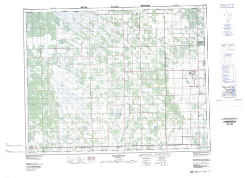 062I11 Fraserwood Canadian topographic map, 1:50,000 scale