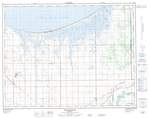 062J01 Macdonald Canadian topographic map, 1:50,000 scale