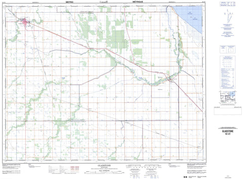 062J02 Gladstone Canadian topographic map, 1:50,000 scale