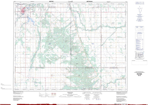 062J03 Neepawa Canadian topographic map, 1:50,000 scale