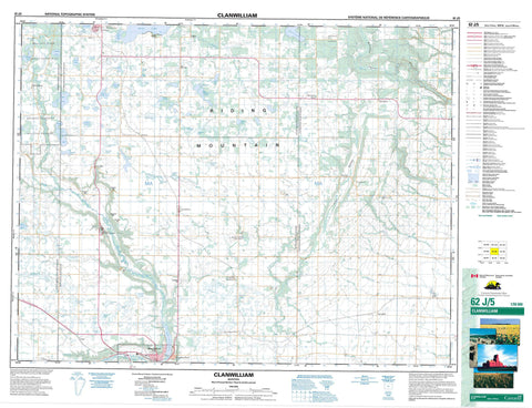 062J05 Clanwilliam Canadian topographic map, 1:50,000 scale