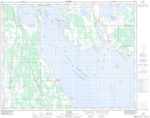 062J15 Alonsa Canadian topographic map, 1:50,000 scale